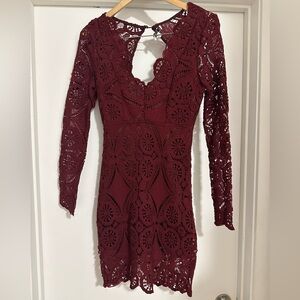 Lace Maroon Dress
